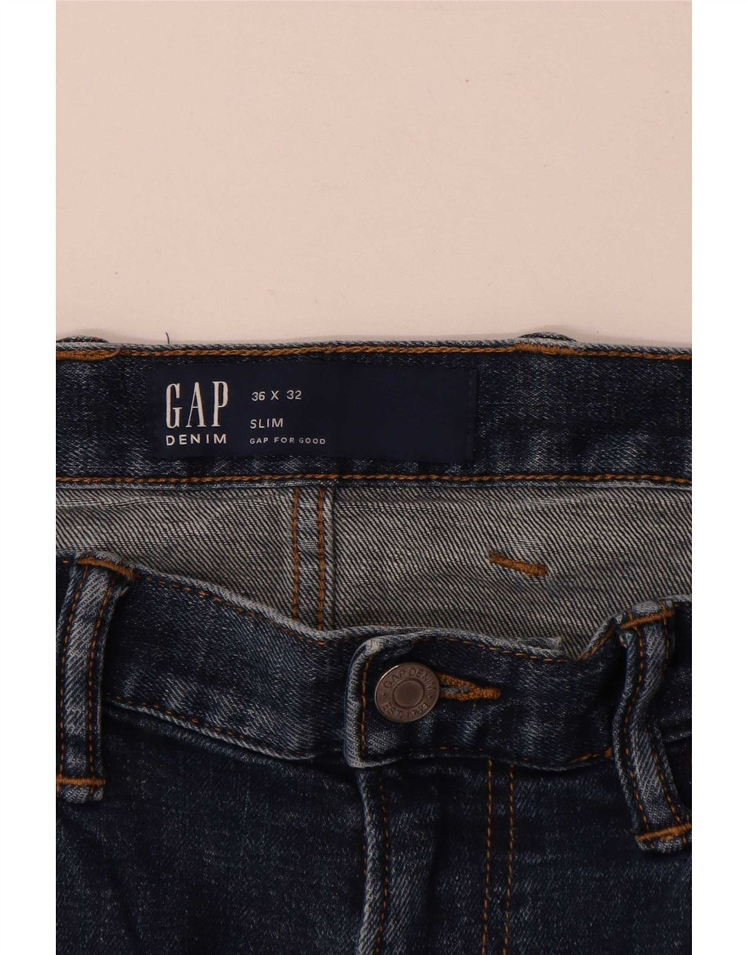 Gap Herren Slim Jeans W36 L27 Marineblau Baumwolle