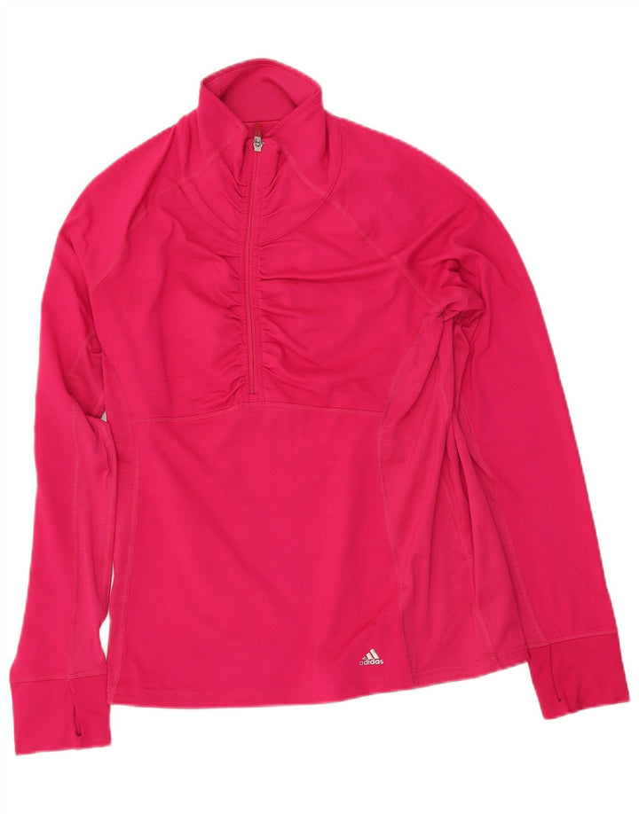 ADIDAS Damen Climalite Pullover Trainingsanzug Top UK 16/18 Large Pink