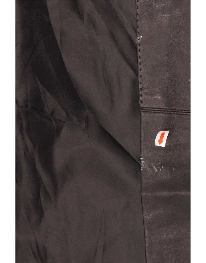 Hugo Boss Herren 4-Knopf-Lederblazer UK 44 2XL Schwarz
