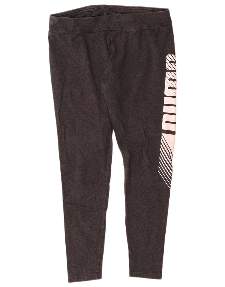 PUMA Damen Graphic Leggings UK 14 Large Grau