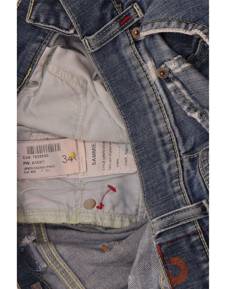 Dondup Herren Straight Jeans W34 L31 Blaue Baumwolle