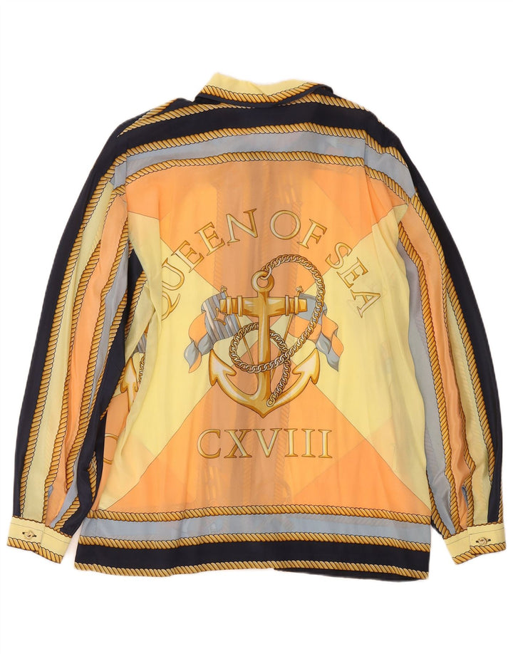 Vintage Damen Durchsichtiges Hemd IT 50 XL Mehrfarbig Nautisch