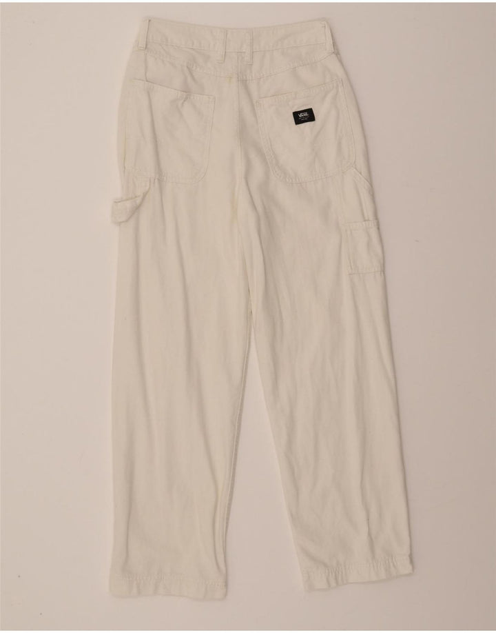 VANS Womens Straight Cargo Trousers W25 L28 White Cotton Vintage Vans and Second-Hand Vans from Messina Hembry 