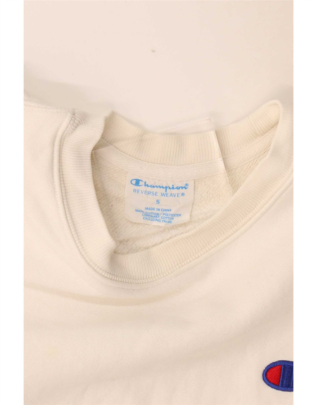 Champion Herren Reverse Weave Sweatshirt, Pullover, Größe S, weiße Baumwolle