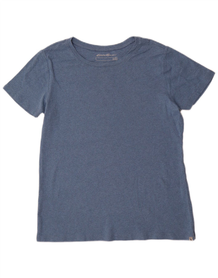 EDDIE BAUER Damen T-Shirt Top UK 18 XL Blaue Baumwolle
