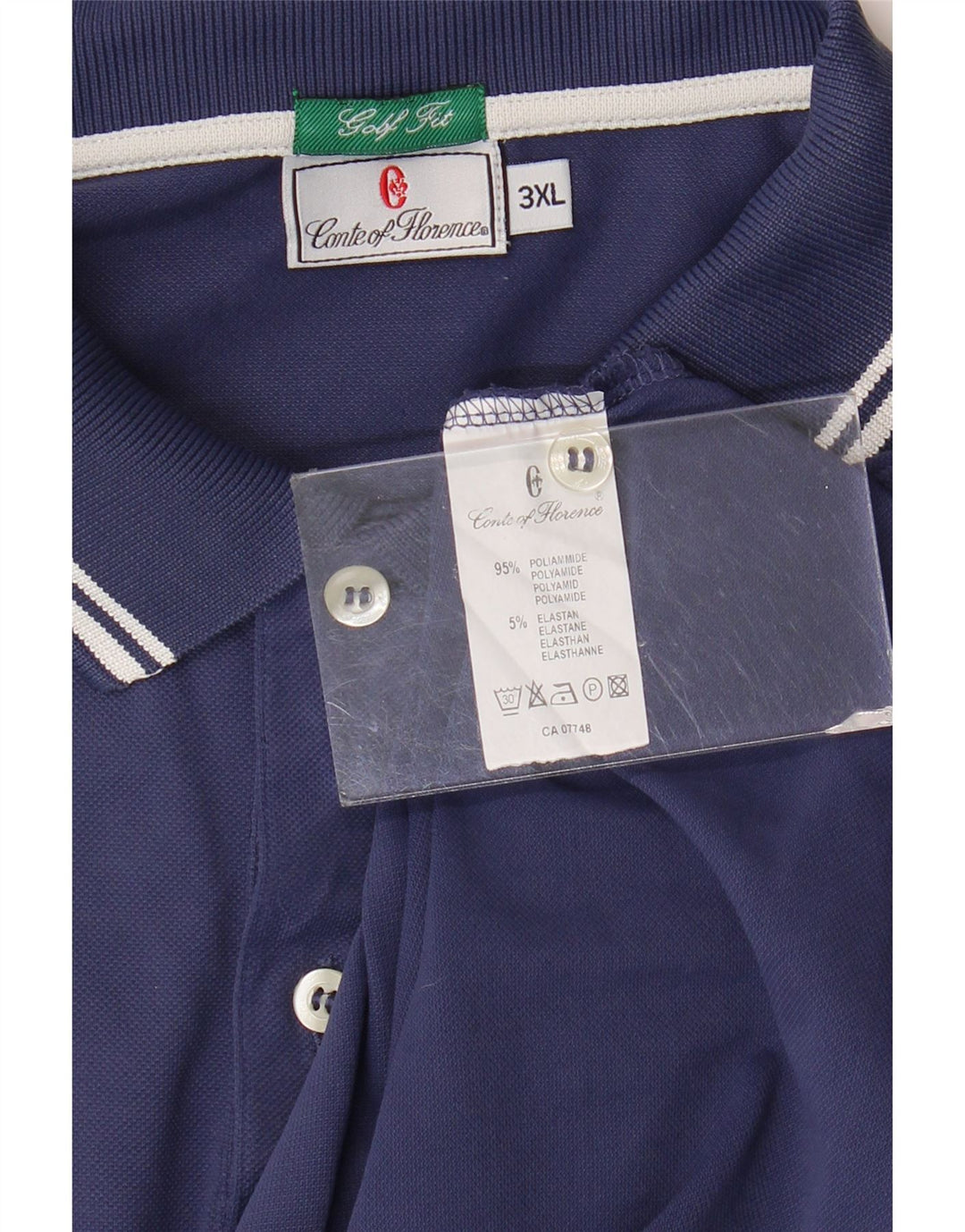 CONTE OF FLORENCE Herren Poloshirt 3XL Marineblau Polyamid