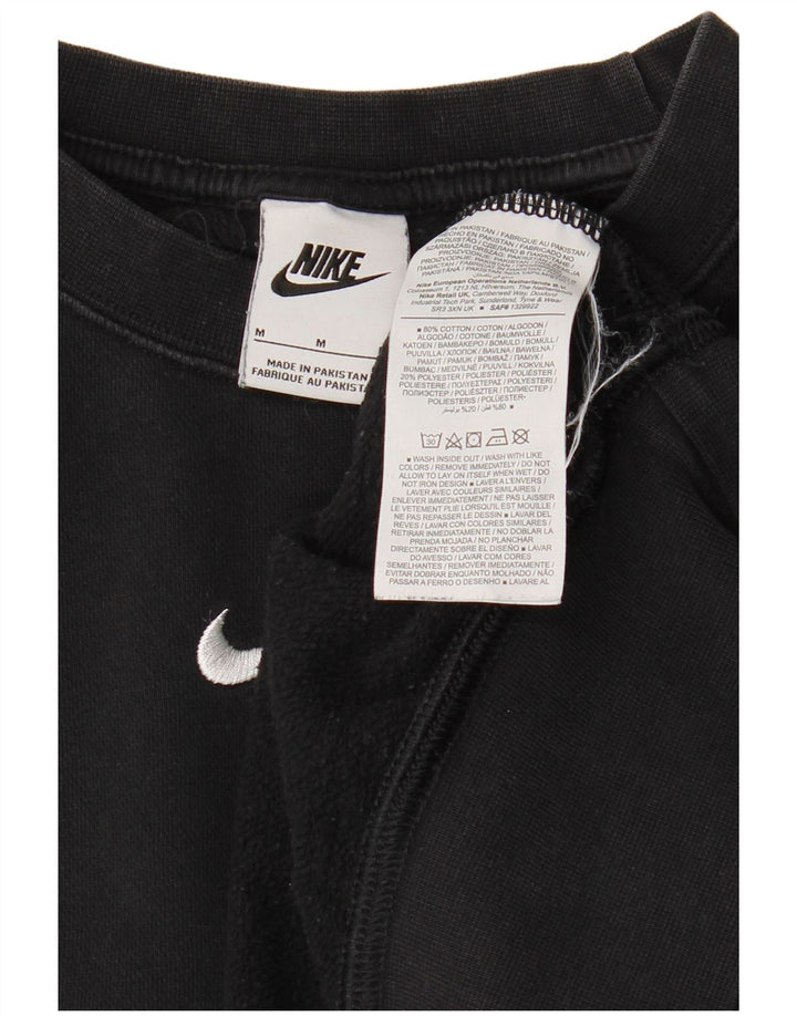 NIKE Womens Crop Oversized Sweatshirt Pullover UK 14 Mittelschwarze Baumwolle