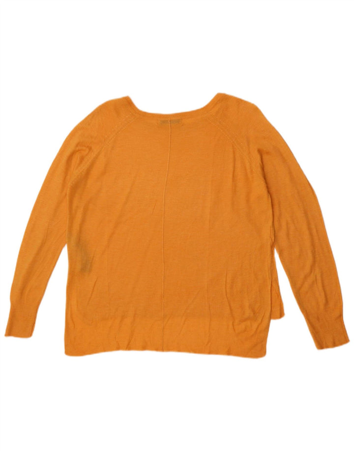 Zara Damen-Pullover mit U-Boot-Ausschnitt, UK 12, mittelorange Viskose