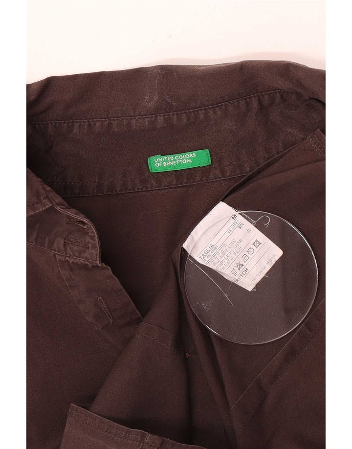 Benetton Formales Damenhemd UK 12 aus mittelbrauner Baumwolle