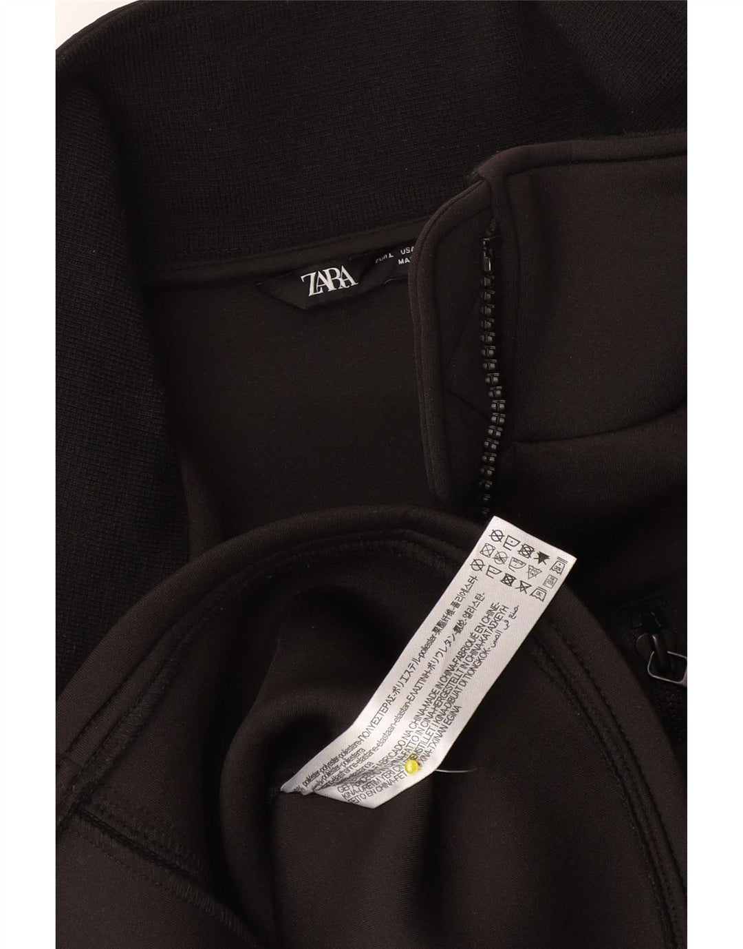 Zara Damen Bomberjacke UK 14 Large Schwarz Polyester