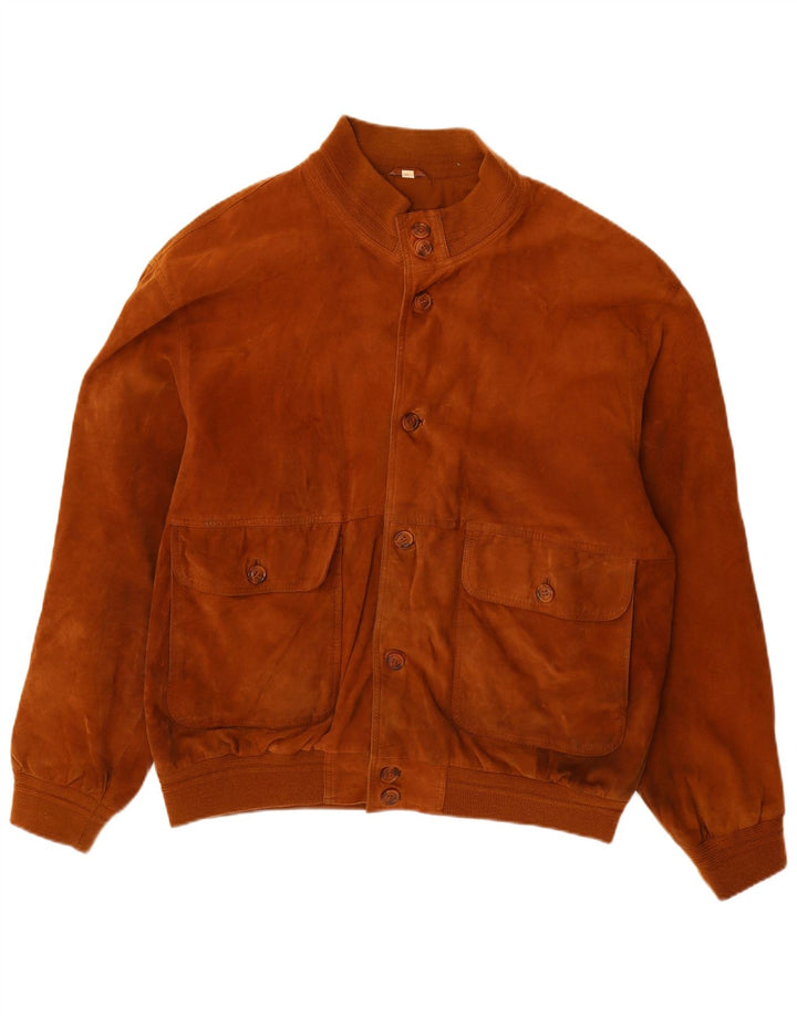 Vintage Herren Wildlederjacke IT 58 4XL Braunes Leder