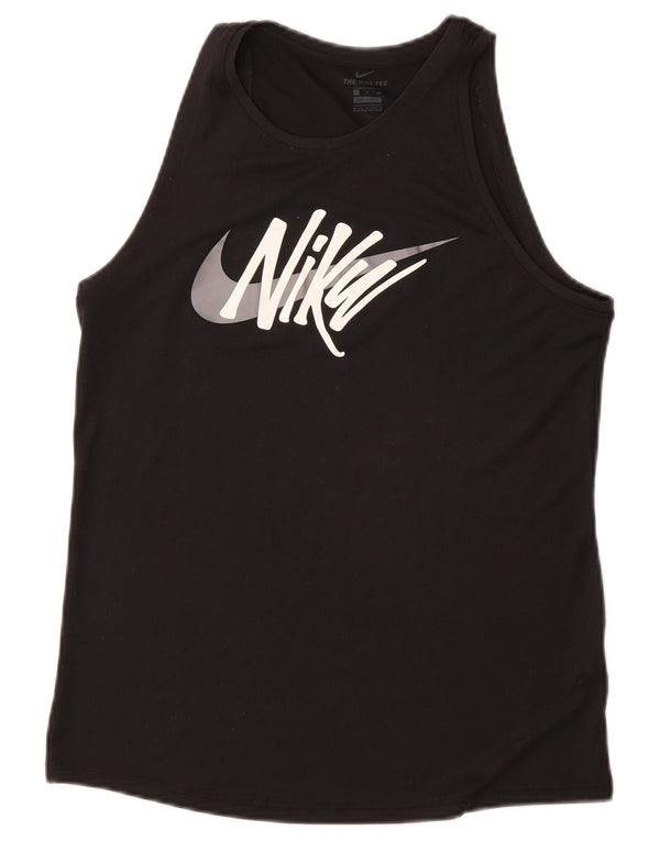 Nike Damen Graphic Vest Top UK 10 Small Schwarz