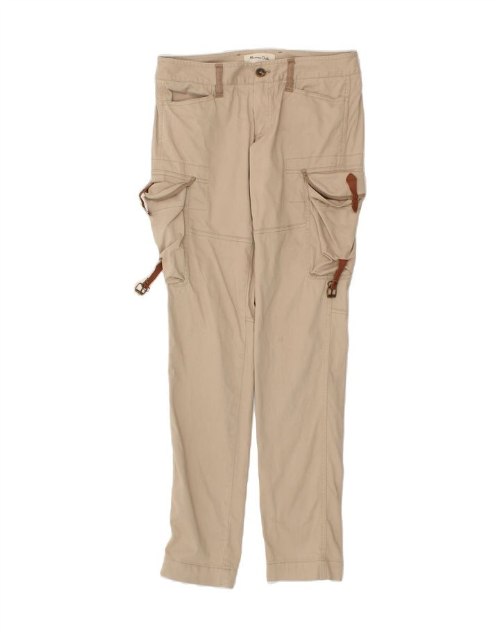 MASSIMO DUTTI Womens Slim Cargo Trousers W26 L30 Beige Cotton Vintage Massimo Dutti and Second-Hand Massimo Dutti from Messina Hembry 