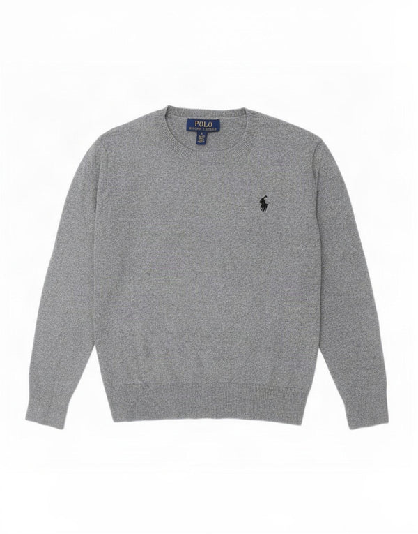 Polo Ralph Lauren Jungen-Pullover mit U-Boot-Ausschnitt, 10–11 Jahre, Mittelgrau