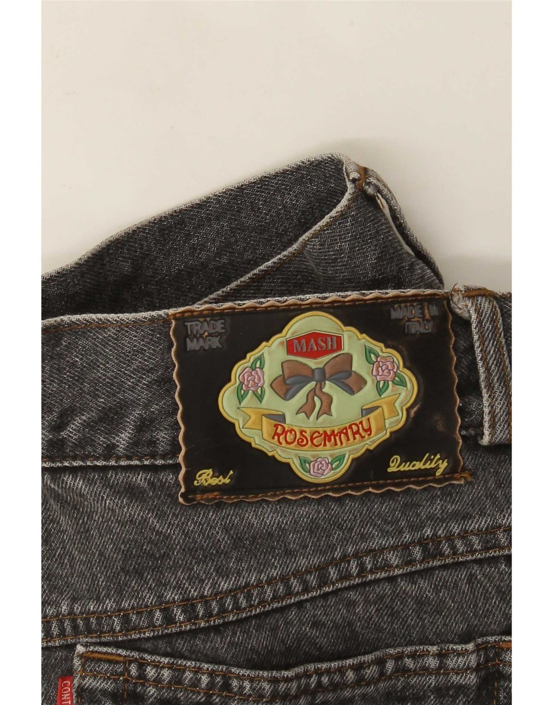 Mash Damen High Waist Tapered Jeans W26 L31 Grau