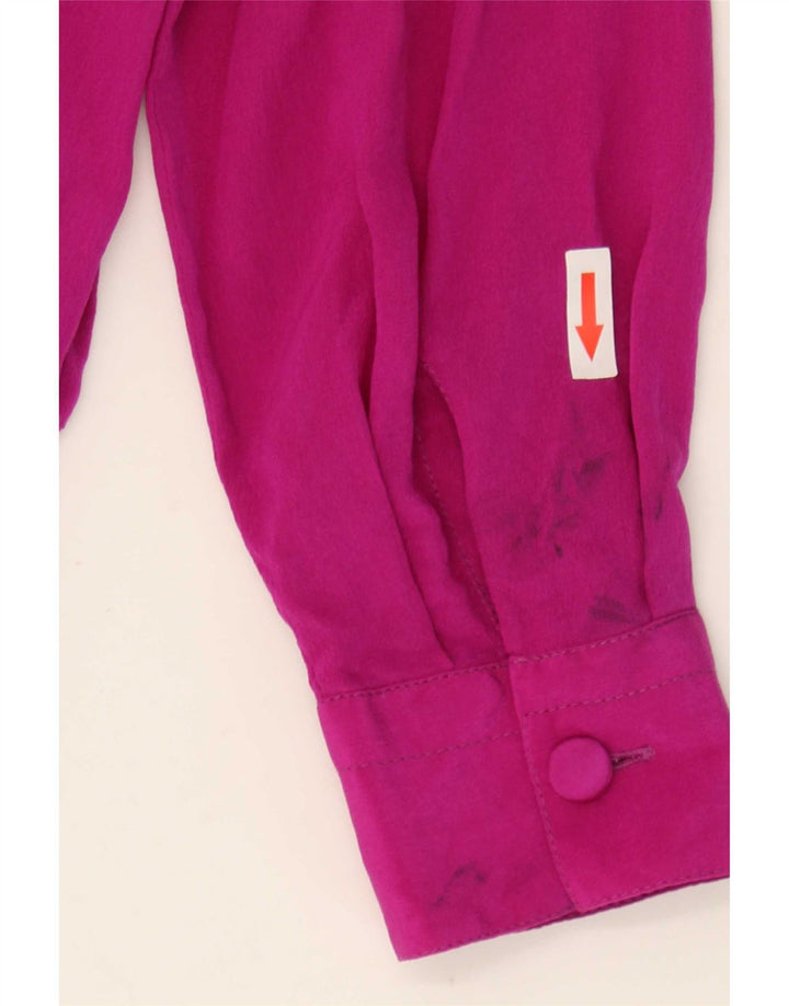 Mizar Langarm-Blusenoberteil für Damen IT 42 Mittelrosa Seide