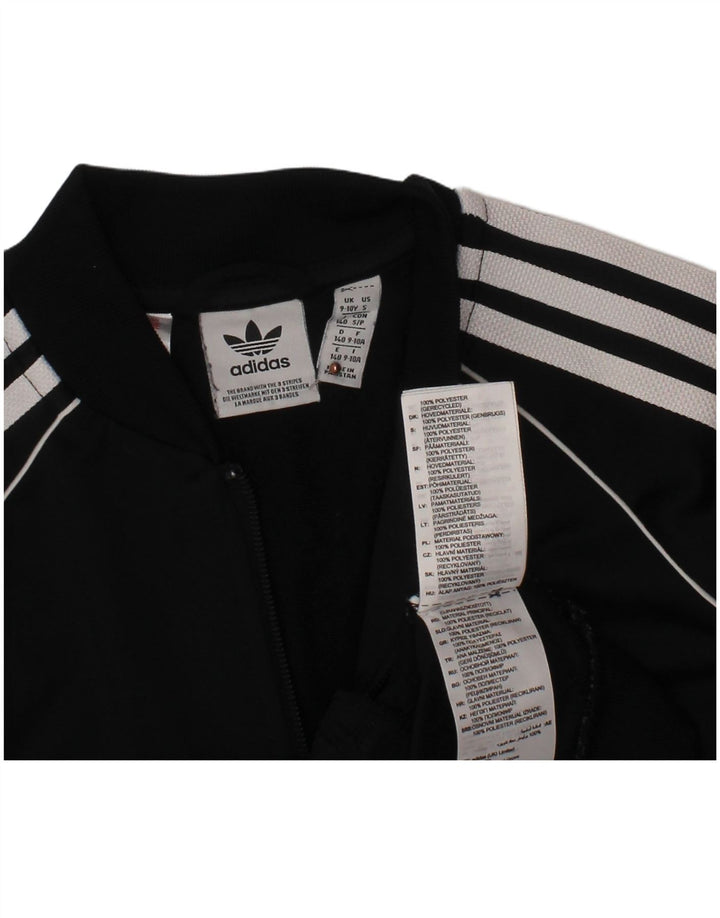 ADIDAS Jungen-Trainingsanzug-Top-Jacke, 9–10 Jahre, schwarzes Polyester