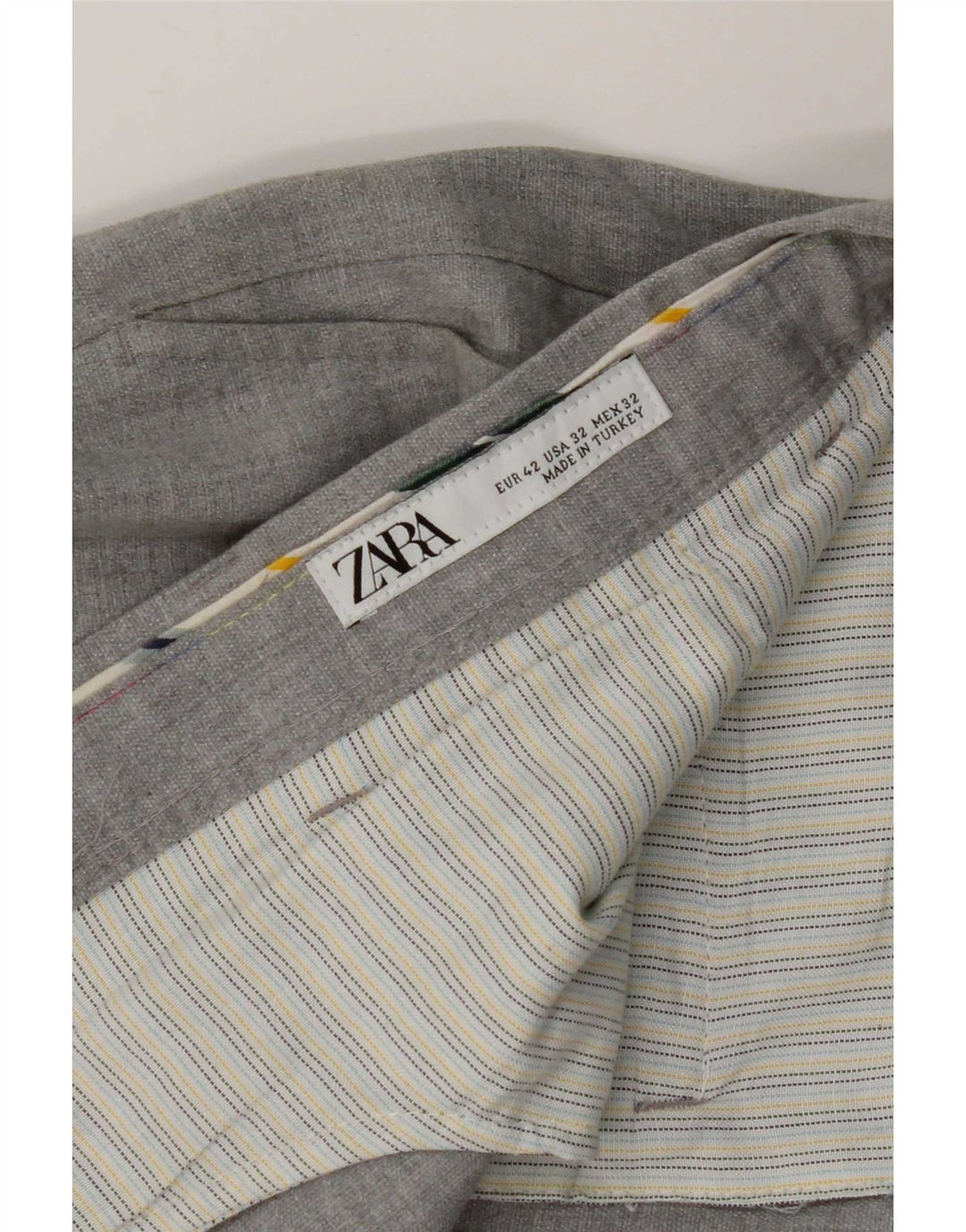 Zara Herren Slim Anzughose EU 42 Large W32 L28 Grau