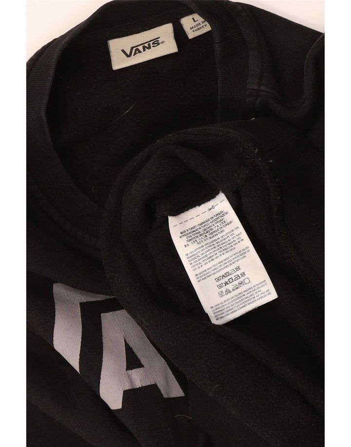 Vans Grafik-Sweatshirt für Jungen, 12–13 Jahre, Größe L, schwarze Baumwolle