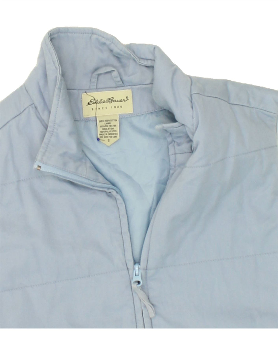 EDDIE BAUER Womens Padded Gilet UK 10 Small Blue Cotton Vintage Eddie Bauer and Second-Hand Eddie Bauer from Messina Hembry 