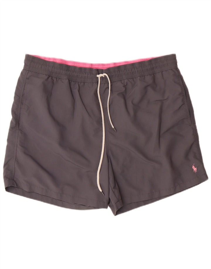 POLO RALPH LAUREN Herren Badeshorts 2XL Graues Nylon