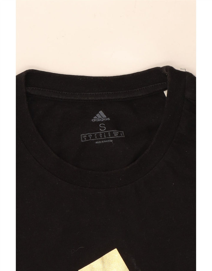 ADIDAS Mens Graphic T-Shirt Top Small Black Cotton