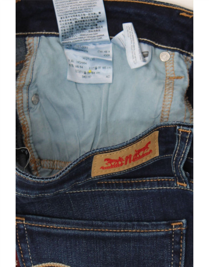 LEVI'S Womens Skinny Jeans W27 L30 Navy Blue Cotton Vintage Levi's and Second-Hand Levi's from Messina Hembry 