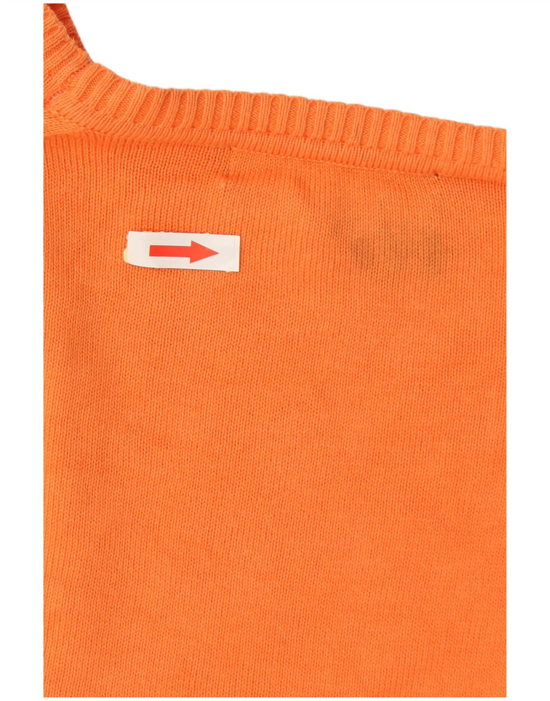 Zara Herren-Pullover mit U-Boot-Ausschnitt, groß, orange Baumwolle