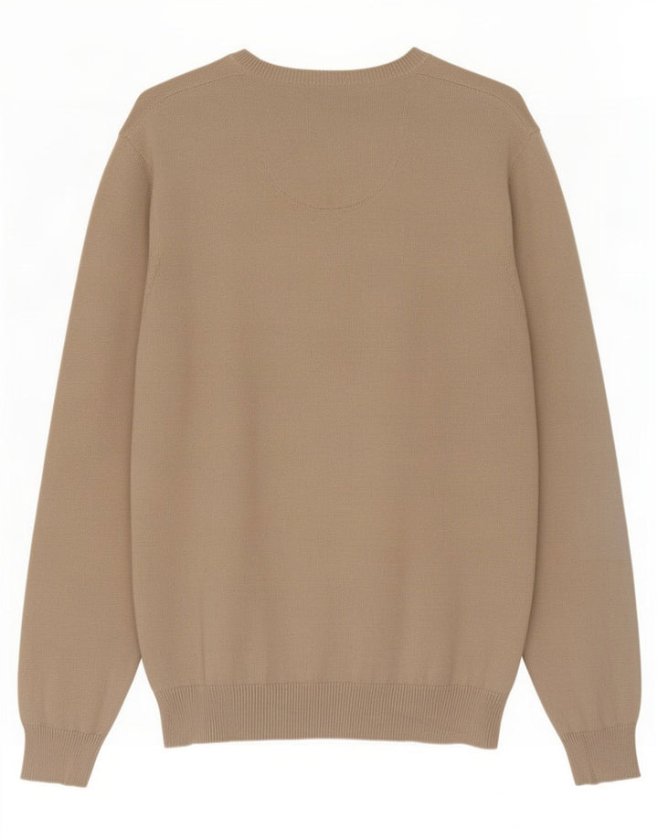 Marks & Spencer Herren Blue Harbor V-Ausschnitt Pullover Pullover Mittelbeige