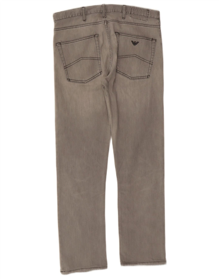Armani Damen Straight Jeans W33 L28 Grau