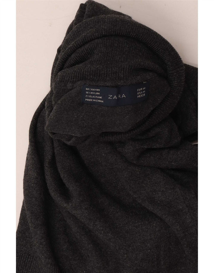 Rollkragenpullover für Damen von Zara, Gr. 12, Mittelgrau, Viskose