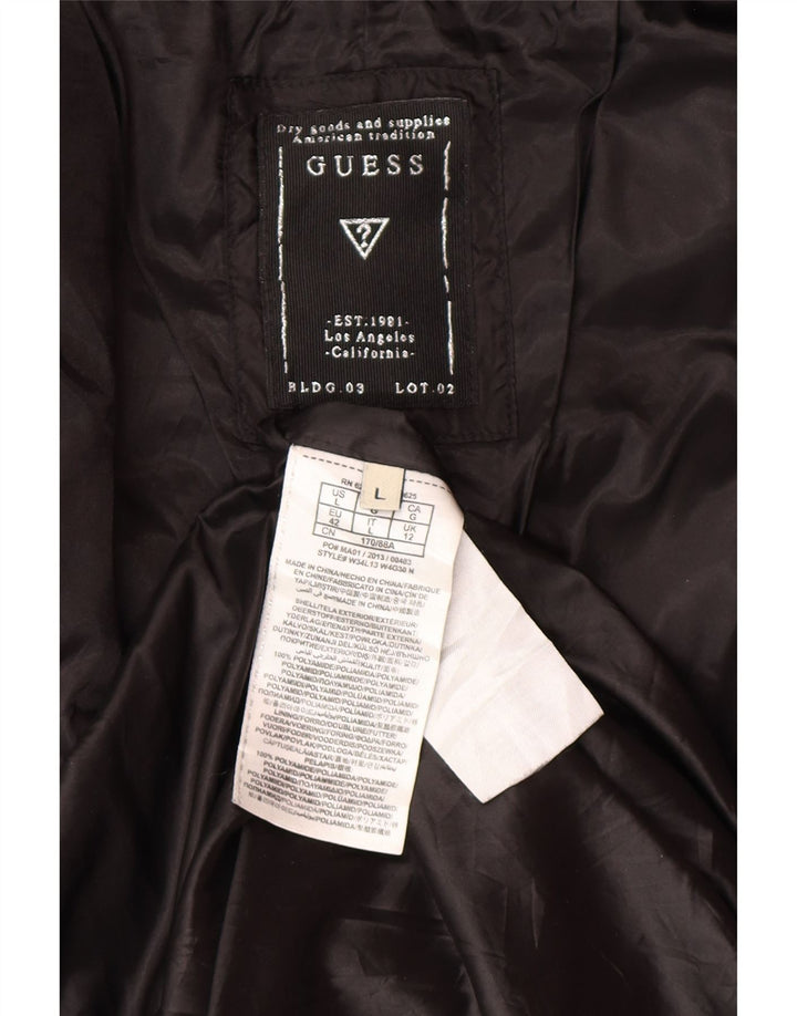 Guess Wattierter Damenmantel UK 12 Medium Schwarz Polyamid