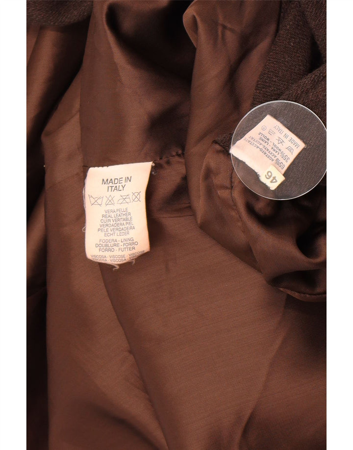 Vintage Damen Ledermantel IT 46 Großes braunes Leder