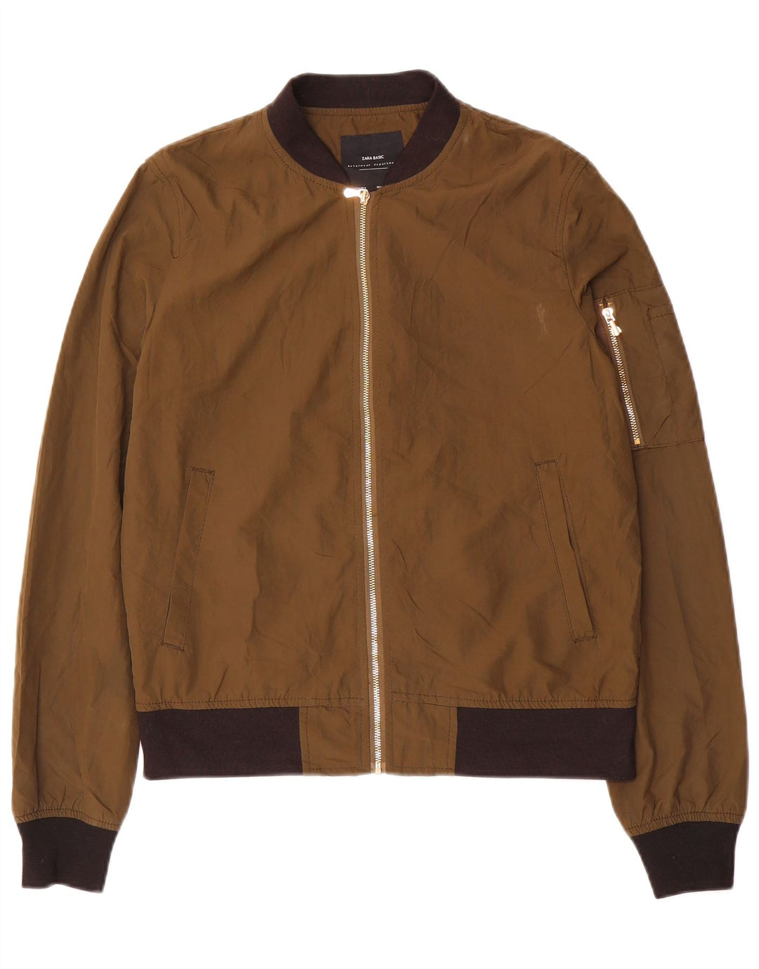 Zara Damen Übergroße Bomberjacke UK 6 XS Braun