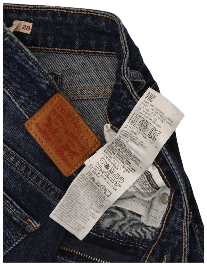 Levi's Damen 714 Straight Jeans W28 L26 Marineblaue Baumwolle