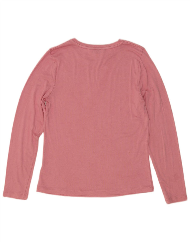 Marks & Spencer Damen Top Langarm UK 12 Mittelrosa Viskose