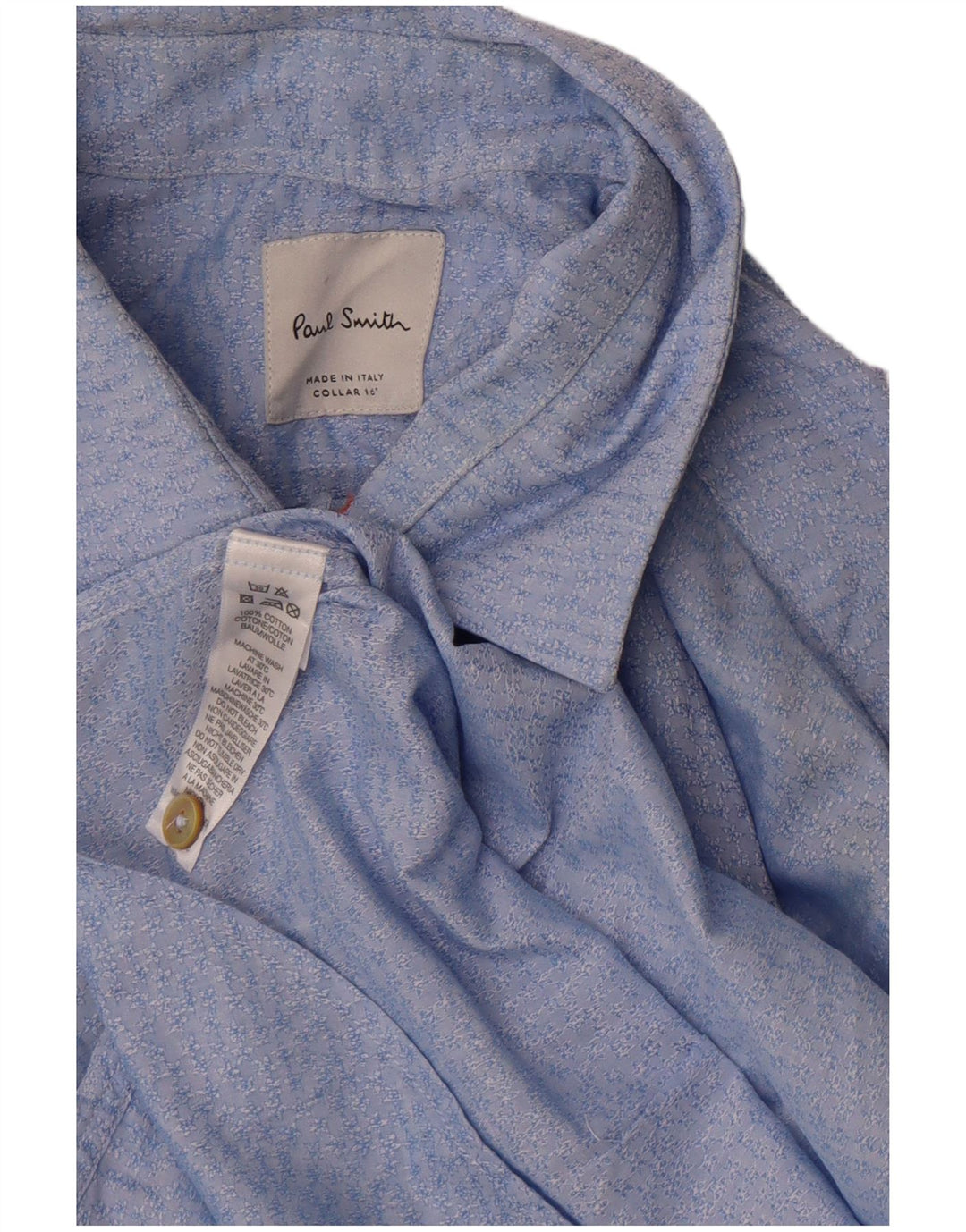 Paul Smith Herren-Hemd mit abstraktem Muster, Größe 16, groß, blau
