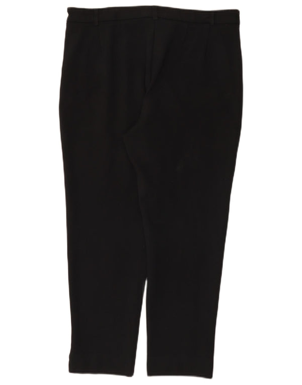 Marks & Spencer Damen Crop Suit Hose UK 14 Large W34 L24 Schwarze Viskose