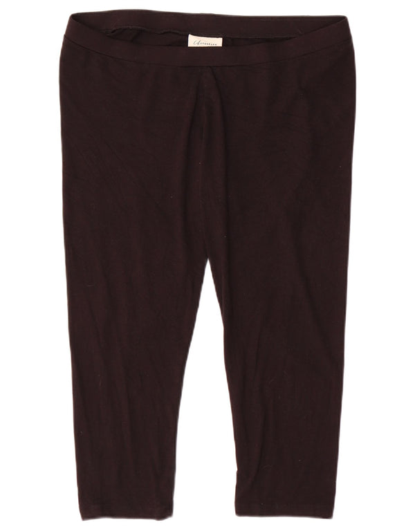 Marks & Spencer Damen Capri-Leggings UK 10 Small Schwarze Viskose