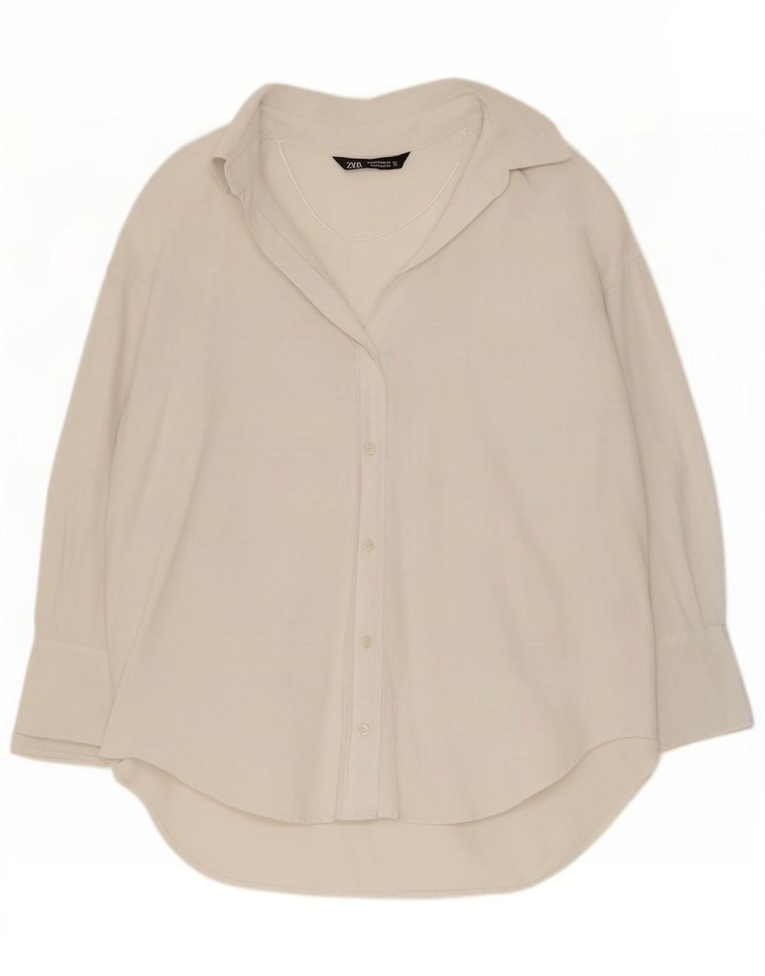 Zara Damen-Oversize-Hemd, UK 10, Größe S, weiße Baumwolle