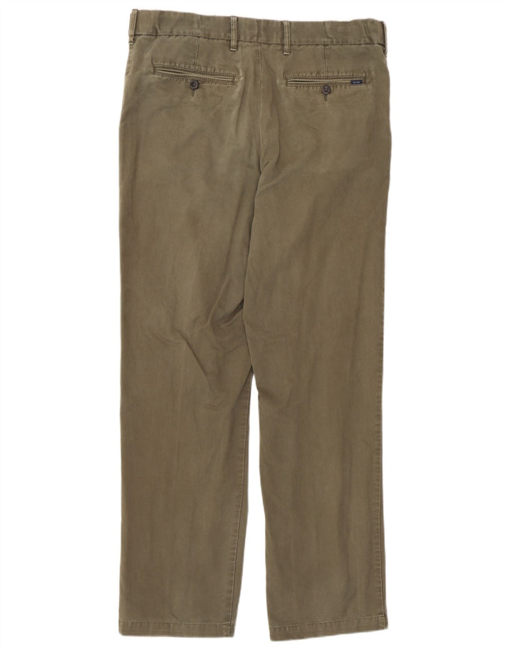 Marks & Spencer Herren-Chinohose mit normaler Passform, W34, L31, Khaki, Baumwolle
