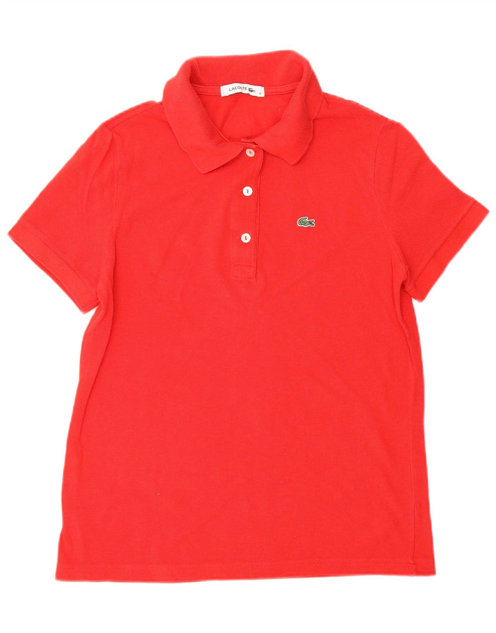 LACOSTE Damen Poloshirt Größe 38 Mittelrote Baumwolle