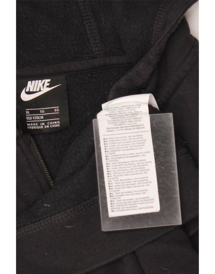 NIKE Jungen-Kapuzenpullover mit Reißverschluss, 13–14 Jahre, XL, schwarze Baumwolle