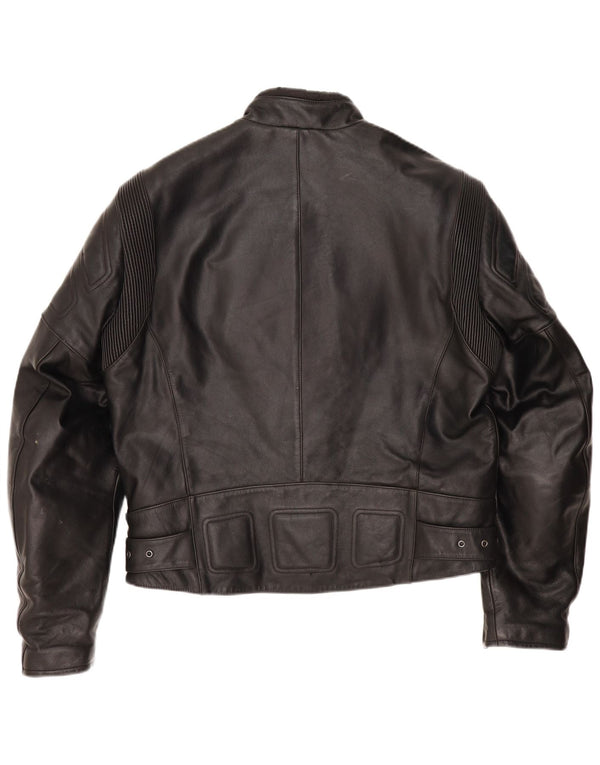 REVENGER Herren Moto Racer Lederjacke IT 56 3XL Schwarzes Leder