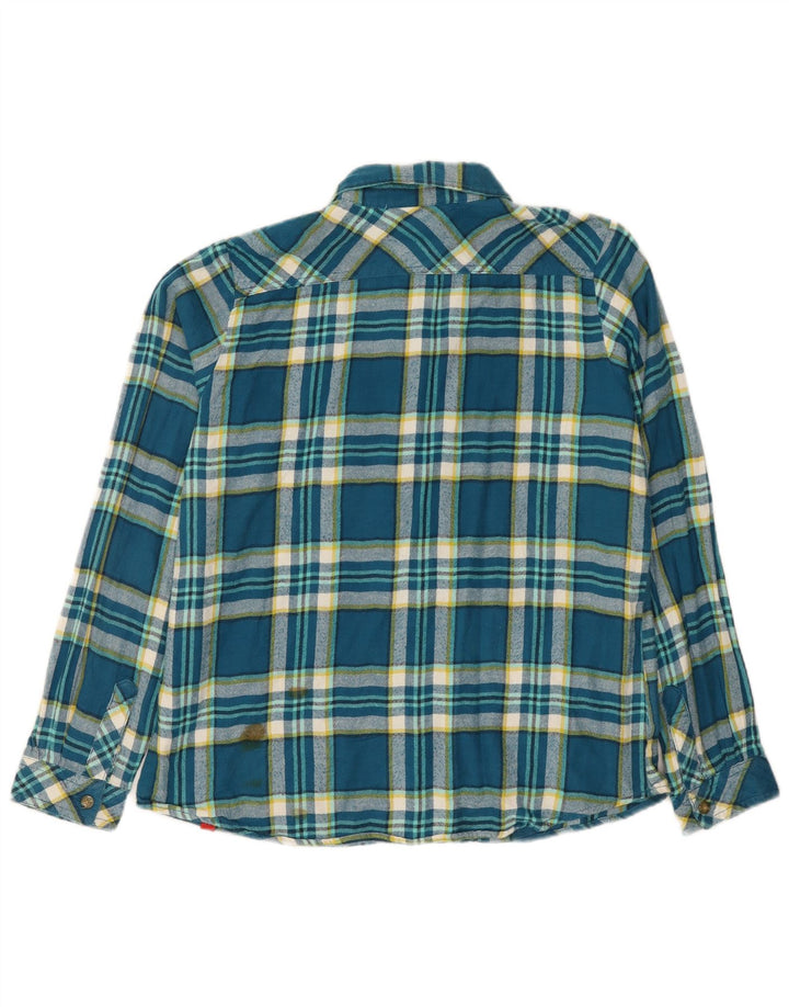 Dickies Flanellhemd für Damen, UK 14, mittelblau, kariert, Baumwolle