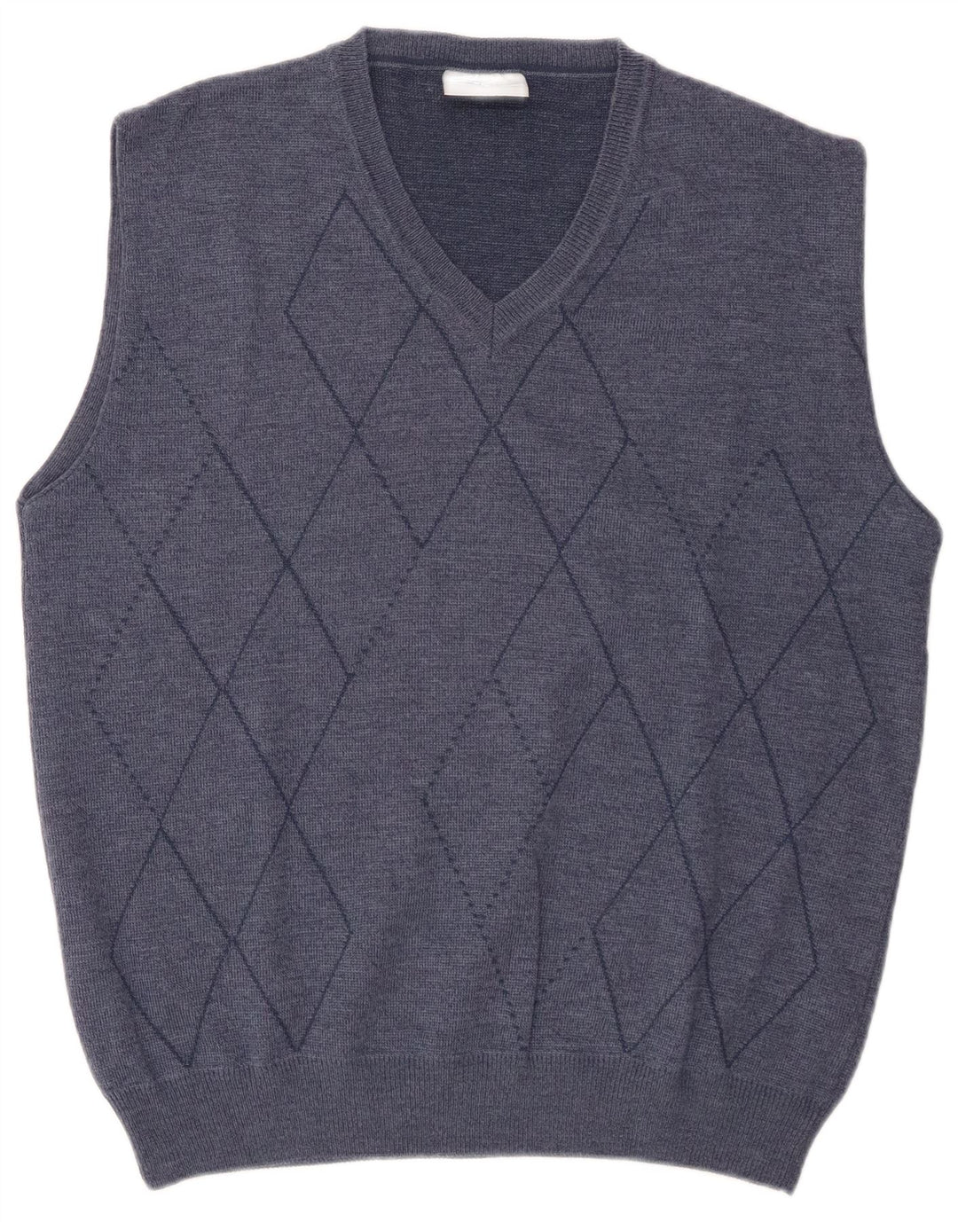 Rodes Herren Weste Tank Top XL Blau Argyle/Diamond Wool