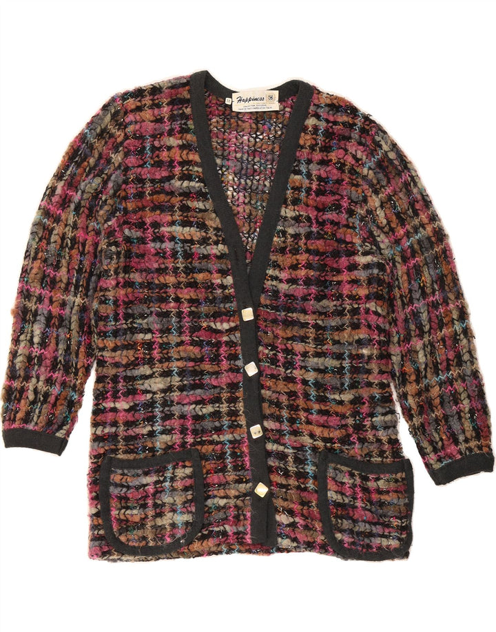 VINTAGE Womens Acid Wash Cardigan Sweater UK 14 Medium Multicoloured Vintage Vintage and Second-Hand Vintage from Messina Hembry 