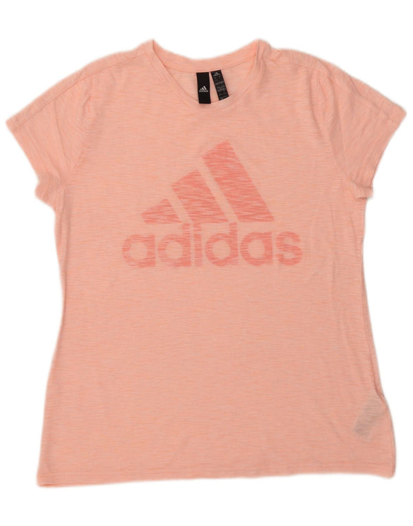 ADIDAS Damen Grafik T-Shirt Top UK 16/18 Large Rosa Polyester
