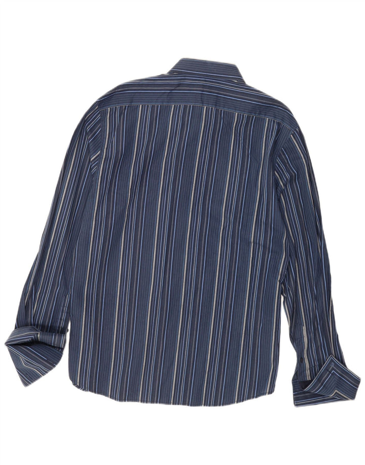 French Connection Herren-Formalhemd 2XL, Marineblau, gestreift, Baumwolle