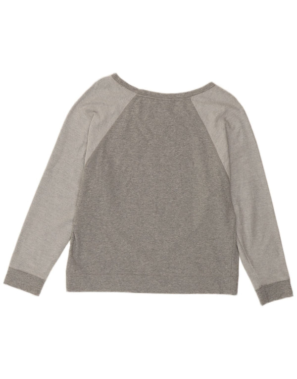 Fila Damen-Sweatshirt-Pullover UK 12 Mittelgrauer Farbblock